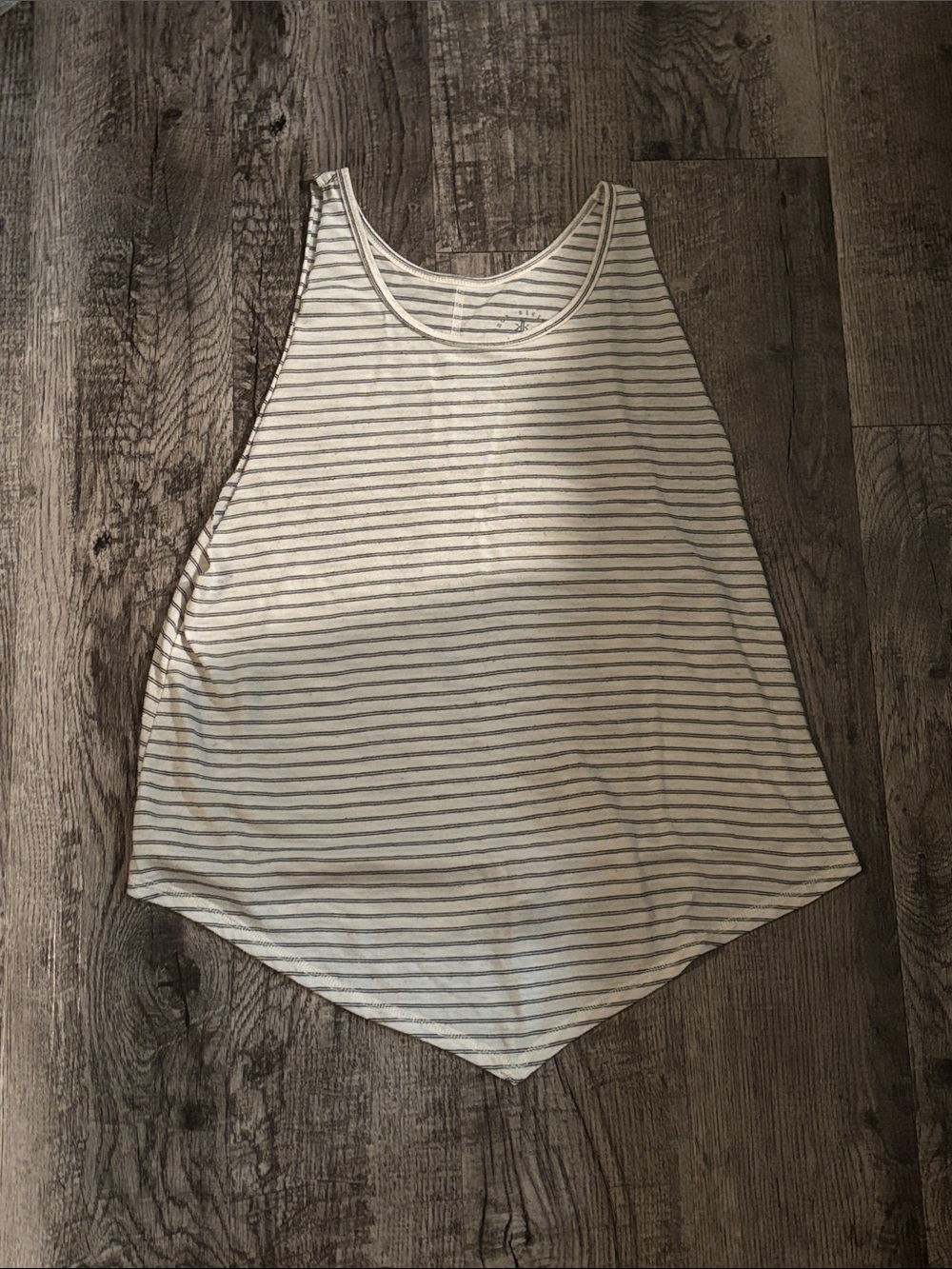Not Sisters Tank - Cream with Black  Stripes - Size Medium